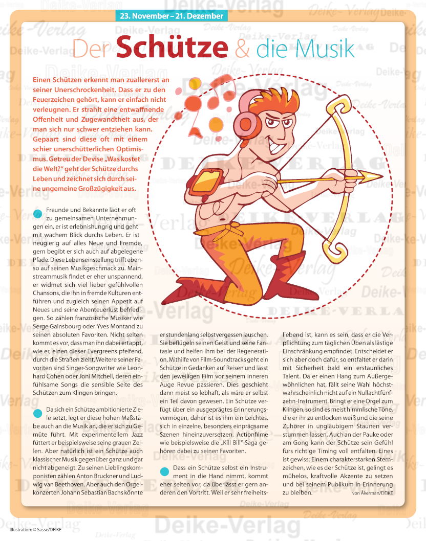 Sternzeichencharakteristiken: Schütze (Musik)