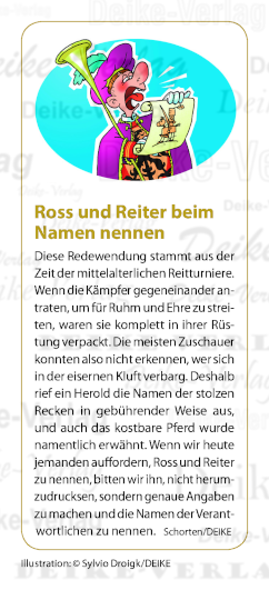 Ross und Reiter beim Namen nennen