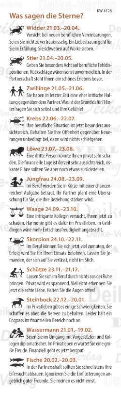 Wochenhoroskop KW 4126