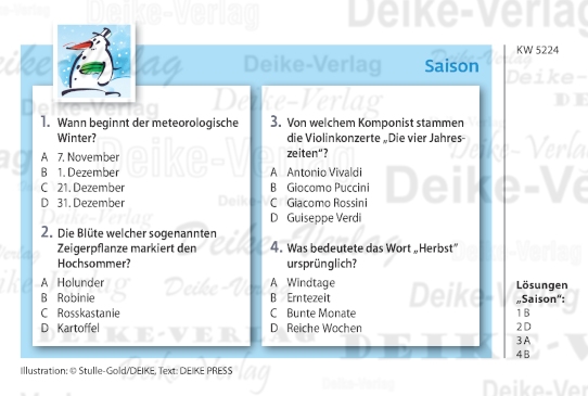 Jahreszeiten - Quiz KW 5224