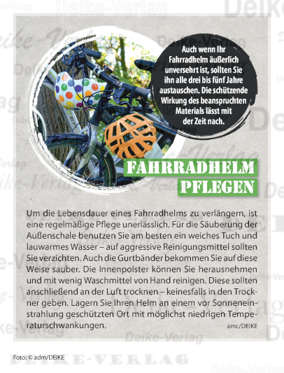 Fahrradhelme pflegen