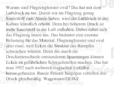 Warum sind Flugzeugfenster oval und nicht eckig?