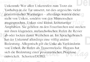 Unkenrufe
