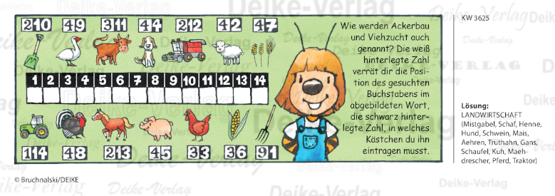 Landwirtschaft - Irmi die Rätselbiene KW 3625