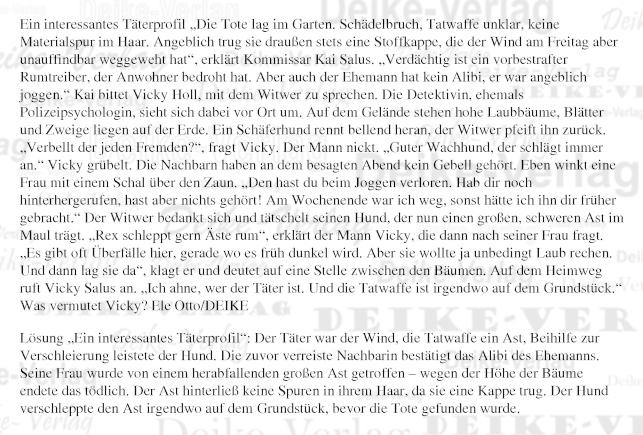 Ein interessantes Täterprofil (Ratekrimi) 