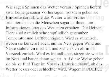 Wie sagen Spinnen das Wetter voraus?