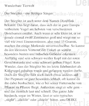 Der Stieglitz – ein fleißiger Sänger