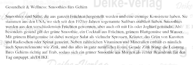 Gesundheit & Wellness: Smoothies fürs Gehirn