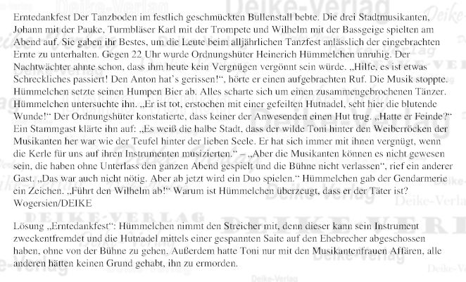 Erntedankfest - Rätselkrimi (Hümmerchen)