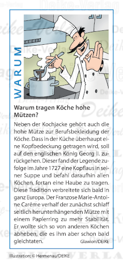 Warum tragen Köche hohe Mützen?