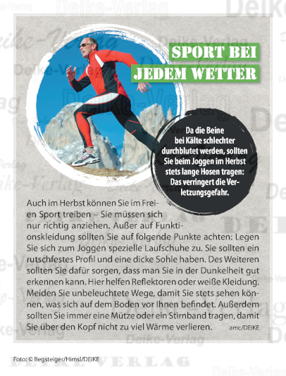 Sport bei jedem Wetter