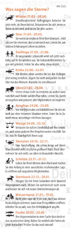 Wochenhoroskop KW 2325