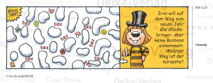 Neujahrslabyrinth  - Irmi die Rätselbiene KW 5223