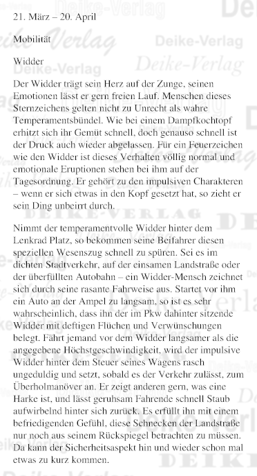 Sternzeichencharakteristiken: Widder (Mobilität)