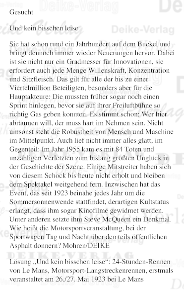 Le Mans - Personenrätsel KW 1923