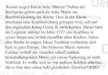 Warum tragen Köche hohe Mützen?