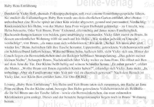 Baby Bens Entführung (Rätselkrimi) Vicky Holl
