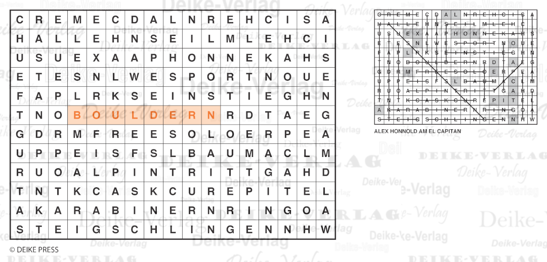 Klettern - Buchstabensalate