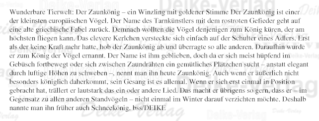 Der Zaunkönig
