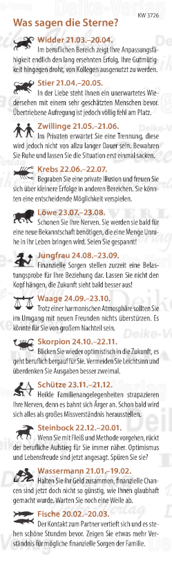 Wochenhoroskop KW 3726