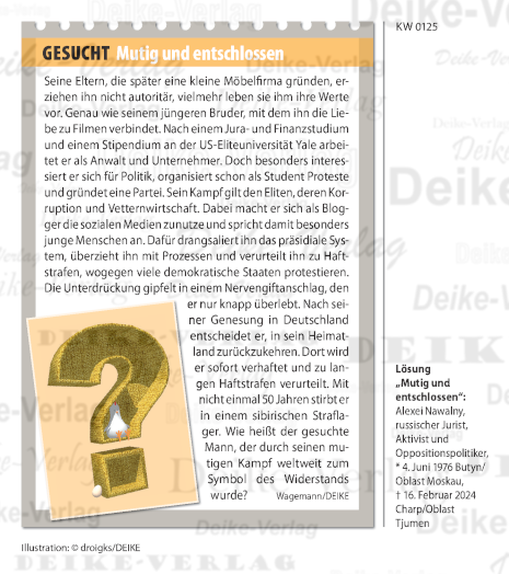 Alexei Nawalny - Personenrätsel KW 0125