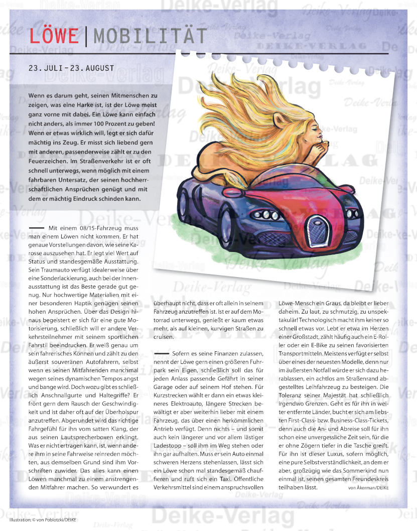 Sternzeichencharakteristiken:Löwe (Mobilität)