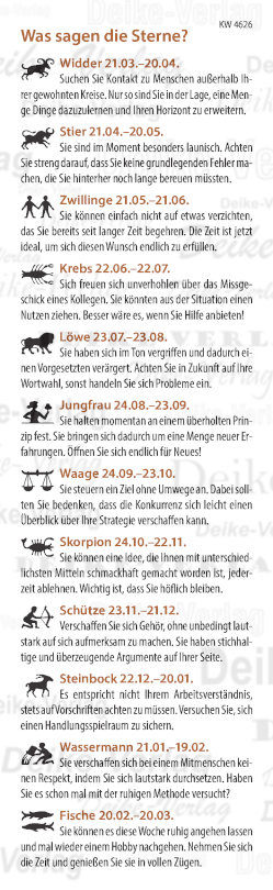 Wochenhoroskop KW 4626