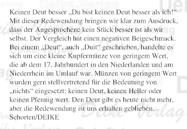 Keinen Deut besser
