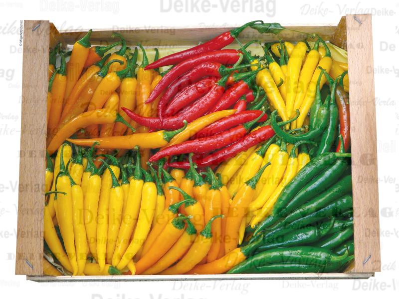 Kiste mit Chilischoten
