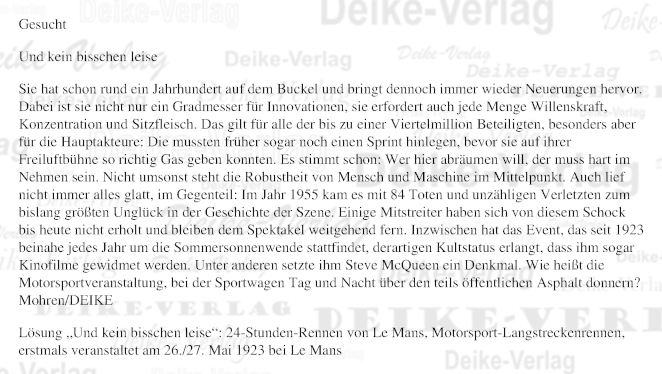 Le Mans - Personenrätsel KW 1923