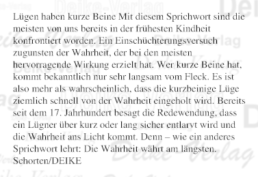Lügen haben kurze Beine