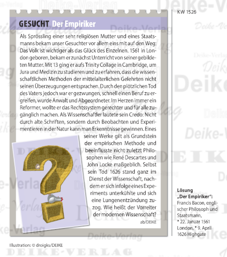 Francis Bacon (Personenrätsel) KW 1526