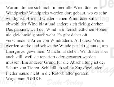 Warum drehen sich nicht immer alle Windräder eines Windparks?