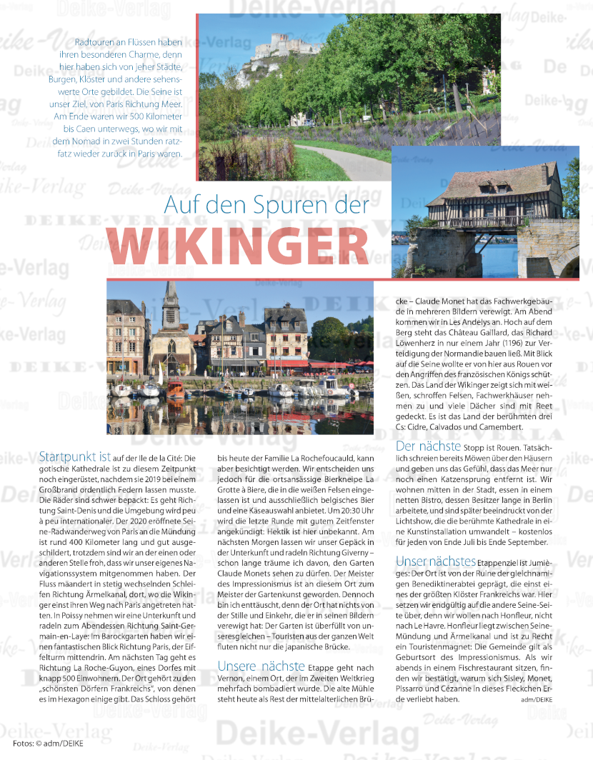 Radwanderweg Seine - auf den Spuren deer Wikinger