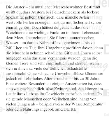 Die Auster – ein nützlicher Meeresbewohner