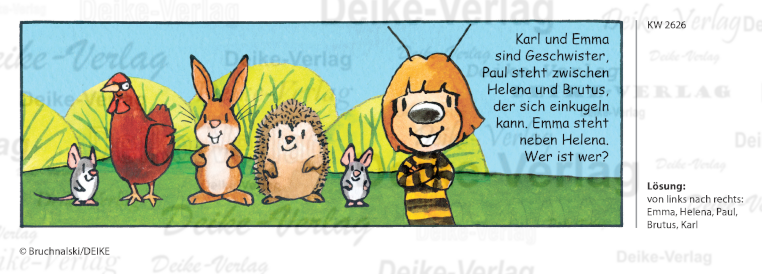 Reihenfolge - Irmi die Rätselbiene KW 2626