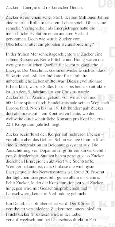 Zucker Energie und risikoreicher Genuss