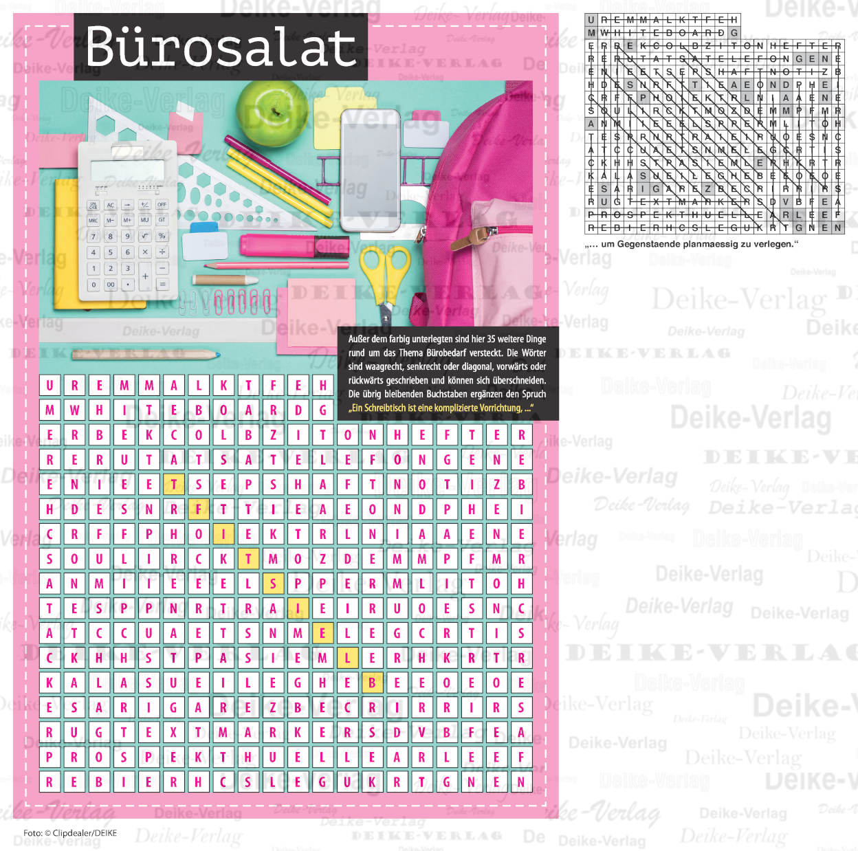 Schreibtisch (Buchstabensalat) DIN A4
