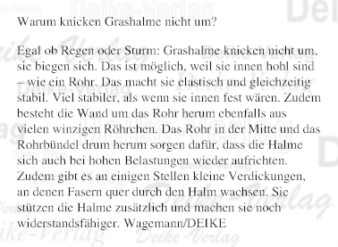 Warum knicken Grashalme nicht um?