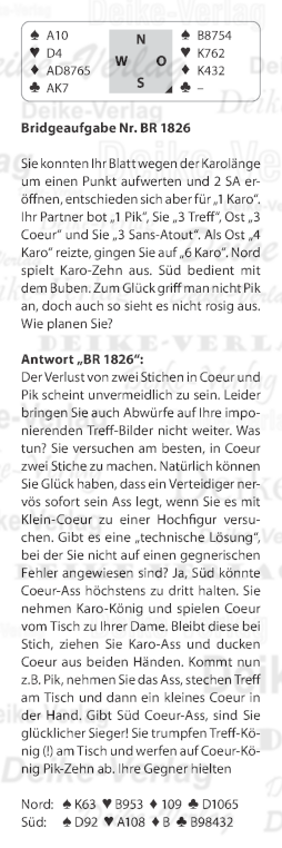 Bridgeaufgabe KW 1826