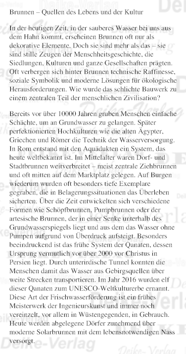 Brunnen – Quellen des Lebens und der Kultur