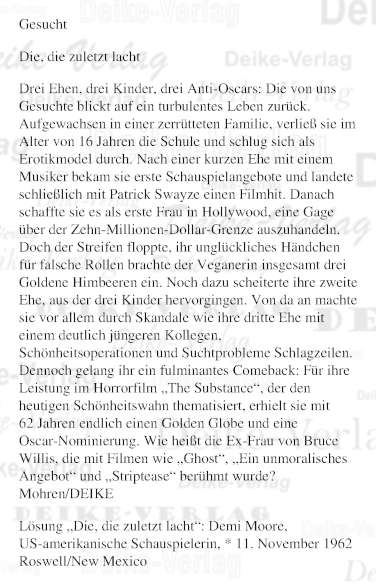 Demi Moore - Personenrätsel KW 4525