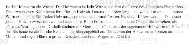 Ist der Holzwurm wirklich ein Wurm?