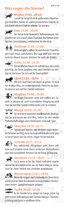 Wochenhoroskop KW 3126