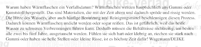 Warum haben Wärmflaschen ein Verfallsdatum?