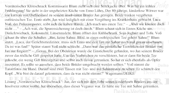 Verräterischer Klönschnack (Liz Blum)
