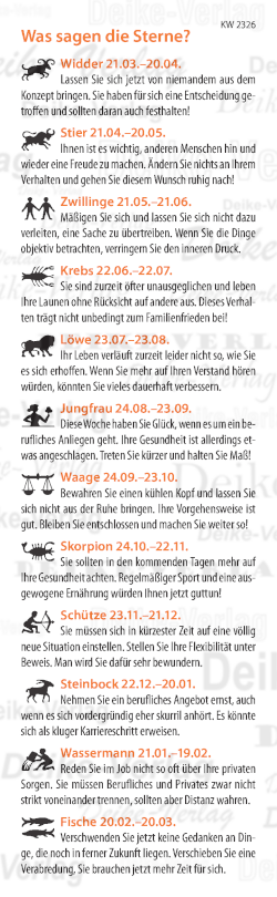 Wochenhoroskop KW 2326