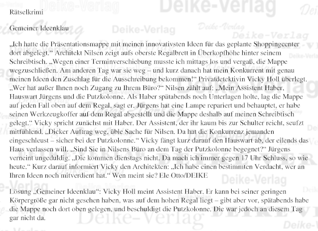 Gemeiner Ideenklau Vicky Holl (Rätselkrimi)
